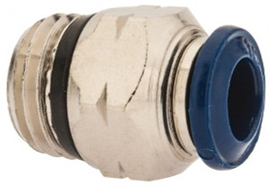 Aignep USA 1/4" Outside Diam, 1/4 Universal Thread, Nickel Plated Brass Push-to-Connect Male Connector 250 Max psi, Tube to Universal Thread Connection, Buna O-Ring 87000-04-04 - 82288341