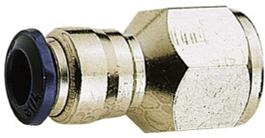 Aignep USA 3/8" Outside Diam, 1/4 NPTF, Nickel Plated Brass Push-to-Connect Female Connector 250 Max psi, Tube to Female NPT Connection, Buna O-Ring 88030-06-04 - 82900838