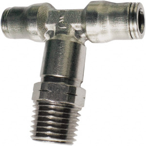 Legris 3/8" Outside Diam, 3/8 NPT, Nickel Plated Brass Push-to-Connect Tube Male Branch Tee 435 Max psi, Tube to Male NPT Connection, FKM O-Ring 3608 60 18 - 68967983
