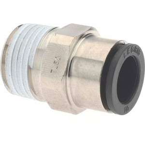 Legris 10mm Outside Diam, 3/8 NPT, Nickel Plated Brass Push-to-Connect Tube Male Connector 290 Max psi, Tube to Male NPT Connection, Buna Nitrile O-Ring 3175 10 18 - 60471828
