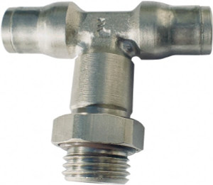 Legris 4mm Outside Diam, 1/8 BSPP, Nickel Plated Brass Push-to-Connect Tube Male Branch Tee 435 Max psi, Tube to Male BSPP Connection, FKM O-Ring 3698 04 10 - 68967934