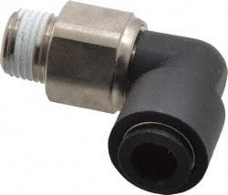 Legris 1/4" Outside Diam, 1/8 NPT, Nylon Push-to-Connect Tube Male Swivel Elbow 290 Max psi, Tube to Male NPT Connection, Buna Nitrile O-Ring 3159 56 11 - 82816380