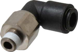 Legris 8mm Outside Diam, 1/8 BSPT, Nylon Push-to-Connect Tube Male Swivel Elbow 290 Max psi, Tube to Male BSPT Connection, Buna Nitrile O-Ring 3159 08 10 - 82816315