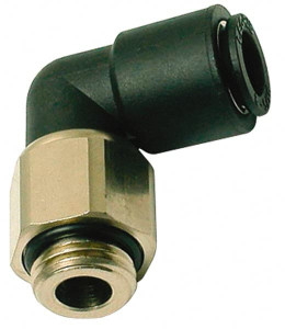 Legris 10mm Outside Diam, 3/8 BSPP, Nylon Push-to-Connect Tube Male Swivel Elbow 290 Max psi, Tube to Male BSPP Connection, Buna Nitrile O-Ring 3189 10 17 - 82816497