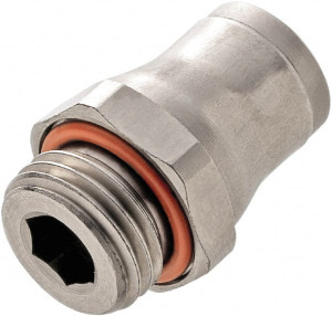 Legris 12mm Outside Diam, 3/8 BSPP, Stainless Steel Push-to-Connect Tube Male Connector 435 Max psi, Tube to Male BSPP Connection, FKM O-Ring 3801 12 17 - 51663581
