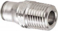 Legris 12mm Outside Diam, 3/8 BSPT, Stainless Steel Push-to-Connect Male Connector 435 Max psi, Tube to Male BSPT Connection, FKM O-Ring 3805 12 17 - 48687834