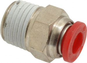 Norgren 6mm Tube OD, 1/4 BSPT Brass Push-to-Connect Tube Male Connector Tube to Male BSPT Connection, 150 Max psi, Nitrile O-Ring, 0 to 175°F Working Temp C01250628 - 00350074