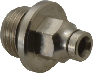 Norgren 4mm Outside Diam, 1/4 BSPP, Nickel Plated Brass Push-to-Connect Tube Male Connector 260 Max psi, Tube to Male BSPP Connection, Nitrile O-Ring 102250428 - 08038812