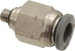 Norgren 1/4" Tube OD, 10-32 UNF Brass Push-to-Connect Tube Male Connector Tube to Male UNF Connection, 150 Max psi, Nitrile O-Ring, 0 to 175°F Working Temp C24250410 - 00348904