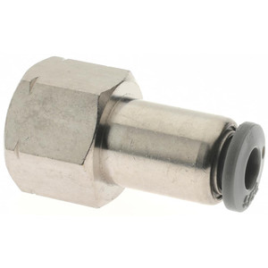 Norgren 5/32" Tube OD, 1/8 NPTF Brass Push-to-Connect Tube Female Connector Tube to Female NPT Connection, 150 Max psi, Nitrile O-Ring, 0 to 175°F Working Temp C24260218 - 00349035