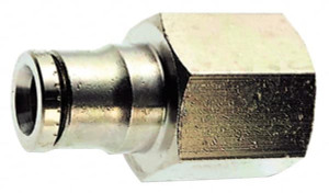 Norgren 10mm Outside Diam, 3/8 BSPP, Nickel Plated Brass Push-to-Connect Tube Female Connector 260 Max psi, Tube to Female BSPP Connection, Nitrile O-Ring 102261038 - 08037012