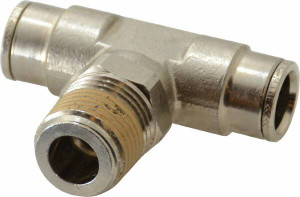 Norgren 1/2 NPTF, Nickel Plated Brass Push-to-Connect Tube Male Swivel Branch Tee 260 Max psi, Tube to Male NPT Connection 124670748 - 48789994