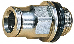 Norgren 14mm Outside Diam, 3/8 BSPP, Nickel Plated Brass Push-to-Connect Tube Male Connector 260 Max psi, Tube to Male BSPP Connection, Nitrile O-Ring 102251438 - 08038994