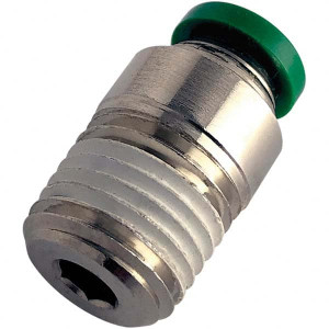 Parker Hannifin Metal Push-To-Connect Tube Fittings, Type: Male Connector, Tube Outside Diameter (Inch): 0.25, Maximum Working Pressure: 300, Connection Style: Tube to Male NPT, Connection Type: Push-to-Connect x MNPT W68PLPR-4-4 - 13020433
