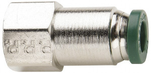 Parker Hannifin 3/16" Outside Diam, 1/8 NPTF, Nickel Plated Brass Push-to-Connect Tube Female Connector 300 Max psi, Tube to Female NPT Connection, Buna-N O-Ring 66PLP-3-2 - 84425933