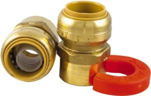 SharkBite 3/4" Outside Diam, Metal Push-to-Connect Tube Female Connector 200 Max psi, Tube to Female NPT Connection, Brass O-Ring 22441LF - 33272006