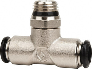Value Collection 3mm Outside Diam, M5 Metric, Nickel Plated Brass Push-to-Connect Tube Male Swivel Branch Tee 250 Max psi, Tube to Metric Thread Connection, Buna O-Ring 2555703965PRO - 61762076