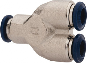 Value Collection 1/4" Outside Diam, Nickel Plated Brass Push-to-Connect Tube Union Y 250 Max psi, Tube to Tube Connection, Buna O-Ring 2558501465PRO - 81070666