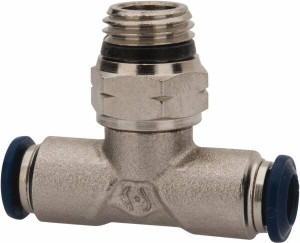Value Collection 5/32" Outside Diam, 1/4 Universal, Nickel Plated Brass Push-to-Connect Tube Male Swivel Branch Tee 250 Max psi, Tube to Universal Thread Connection, Buna O-Ring 2555753465PRO - 81079683