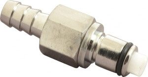 CPC Colder Products 5/16" Inside Tube Diam, Brass, Quick Disconnect, Hose Barb Valved Inline Coupling Insert 250 Max psi, -40 to 180°F, 1.87" OAL x 0.65" Overall Height, Chrome Plated LCD22005 - 88080486