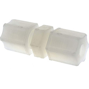 Made in USA 1/4" Tube OD, Kynar Plastic Compression Tube Union 275°F Max, Plastic Grip 0612.033 - 32878381