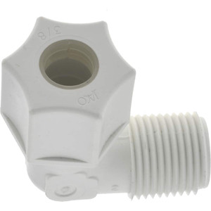 Made in USA 3/8" Tube OD, Polypropylene Plastic Compression Tube Male Elbow 3/8 NPT Pipe, 215°F Max, Plastic Grip 0635.055 - 32874927