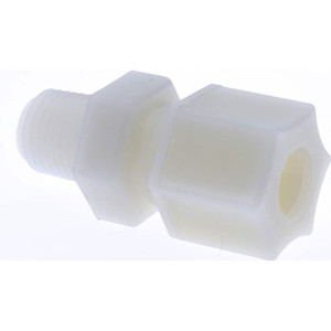 Made in USA 3/8" Tube OD, Nylon Plastic Compression Tube Male Connector 1/4 NPT Pipe, 220°F Max, Plastic Grip 0603.053 - 32873028
