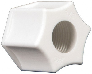 Made in USA 3/8" Tube OD, Polypropylene Plastic Compression Tube Compression Nut 215°F Max, Plastic Grip 0650.005 - 32875783