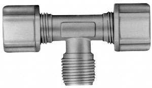 Made in USA 1/4" Tube OD, Acetal/Celcon Plastic Compression Tube Male Branch Tee 1/8 NPT Pipe, 220°F Max, Plastic Grip 0621.031 - 32876625