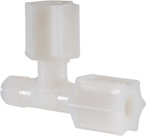 Made in USA 1/4" Tube OD, Nylon Plastic Compression Tube Male Run Tee 1/8 NPT Pipe, 220°F Max, Plastic Grip 0633.031 - 32873804