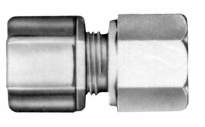 Made in USA 5/16" Tube OD, Polypropylene Plastic Compression Tube Female Connector 1/4 NPT Pipe, 215°F Max, Plastic Grip 0605.043 - 32874687
