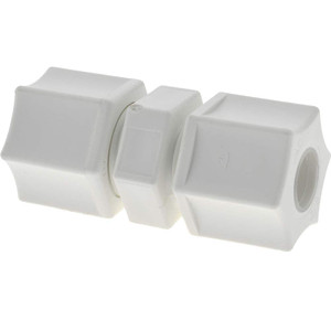 Made in USA 3/8" Tube OD, Polypropylene Plastic Compression Tube Union 215°F Max, Plastic Grip 0610.055 - 32875460