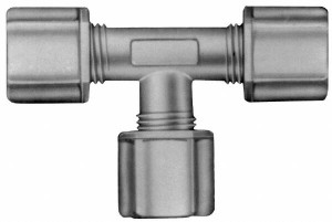 Made in USA 5/16" Tube OD, Nylon Plastic Compression Tube Union Tee 220°F Max, Plastic Grip 0628.044 - 32874208