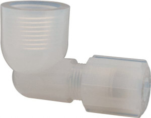 NewAge Industries 3/8" Tube OD, PFA PTFE Plastic Compression Tube Female Elbow 1/2 NPT Pipe, 500°F Max, 1/2 Thread 5322744 - 48597314