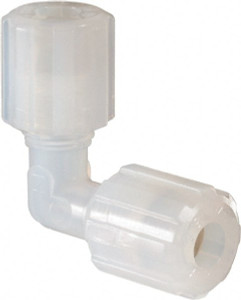 NewAge Industries 3/8" Tube OD, PFA PTFE Plastic Compression Tube Union Elbow 500°F Max 5323696 - 48598122 NewAge Industries 3/8" Tube OD, PFA PTFE Plastic Compression Tube Union Elbow 500°F Max 5323696 - 48598122