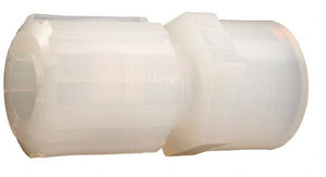 Parker Hannifin 3/8" Tube OD, PFA PTFE Plastic Compression Tube Female Straight Adapter 1/2 NPT Pipe, 300°F Max, Plastic Grip FAFS-68 - 60305885