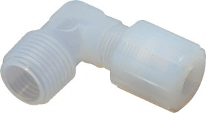 Parker Hannifin 3/8" Tube OD, PFA PTFE Plastic Compression Tube Male Adapter Elbow 1/2 NPT Pipe, 325°F Max, Plastic Grip GAME-68 - 60308962