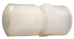 Parker Hannifin 3/8" Tube OD, PFA PTFE Plastic Compression Tube Female Straight Adapter 1/4 NPT Pipe, 300°F Max, Plastic Grip GAFS-64 - 60308780