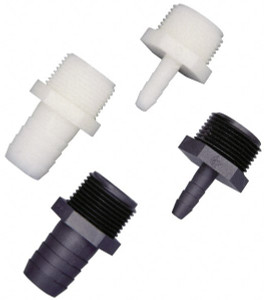 Green Leaf 5/8" Barb, 3/8 NPT, Multiple Barbed Tube Adapter Nylon, Male A 3858 - 77211308