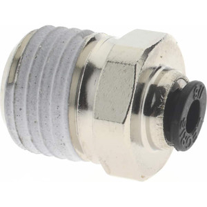Legris 1/8" Outside Diam, 1/4 NPT, Nickel Plated Brass Push-to-Connect Tube Male Connector 290 Max psi 3175 53 14 - 06475792
