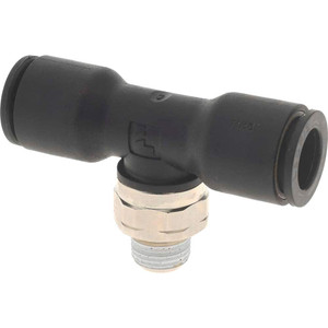 Legris 3/8" OD, 1/8 NPT, Nylon/Nickel Plated Brass Push-to-Connect Male Branch Tee 290 Max psi 3108 60 11 - 48619951