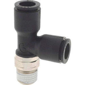 Legris 3/8" OD, 1/4 NPT, Nylon/Nickel Plated Brass Push-to-Connect Male Run Tee 290 Max psi 3103 60 14 - 48620488