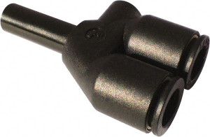 Legris Plastic Push-To-Connect Tube Fittings, Type: Union Y, Tube Outside Diameter (mm): 6, Maximum Working Pressure (psi): 290.00, Material: Glass Reinforced Nylon, Maximum Work Temperature (F): 290 3144 06 06 - 02895548