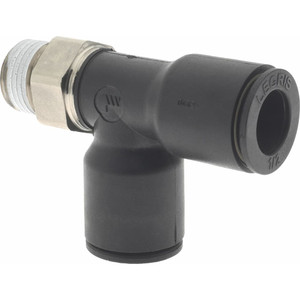Legris 1/2" OD, NPT, Nylon/Nickel Plated Brass Push-to-Connect Male Run Tee 290 Max psi 3103 62 18 - 06475404