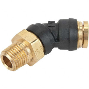 Parker Hannifin Plastic Push-To-Connect Tube Fittings, Type: Male Swivel Elbow, Tube Outside Diameter (Inch): 3/4 x 3/4, Maximum Working Pressure (psi): 250.00, Material: Nylon/Brass/Buna 379PTC-12-12 - 13020250