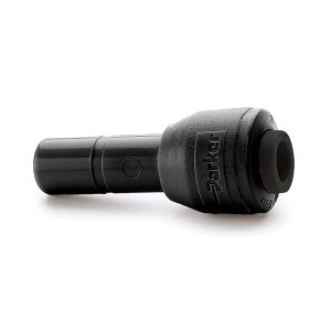 Parker Hannifin 3/8 Kynar Push-to-Connect Plug-In Reducer Tube Fitting 250 Max psi, 1/2 ID, Black, Tube OD x Stem OD Ends, FDA & NSF-51 FB6RD8-HBLK - 19138916