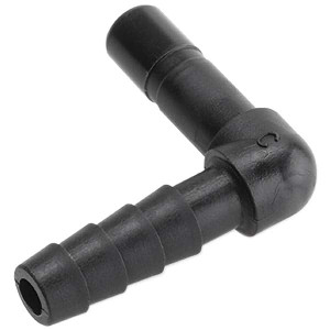 Parker Hannifin 1/4 Kynar Push-to-Connect Tube Elbow Barb Connector Tube Fitting 250 Max psi, 1/4 ID, Black, Tube OD x Tube ID Ends, FDA & NSF-51 FB4TEB4 - 19139120