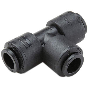 Parker Hannifin 3/8 Kynar Push-to-Connect Union Tube Fitting 250 Max psi, Black, Push-to-Connect x Push-to-Connect Ends, FDA & NSF-51 FB6UC4-HBLK - 19138734