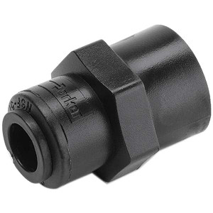 Parker Hannifin 3/8 1/2 NPTF Kynar Push-to-Connect Female Connector Tube Fitting 250 Max psi, Black, Push-to-Connect x FNPT Ends, FDA & NSF-51 FB6FC8-HBLK - 19138320