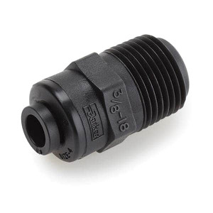 Parker Hannifin 5/16 1/8 NPTF Kynar Push-to-Connect Male Connector Tube Fitting 250 Max psi, Black, Push-to-Connect x MNPT Ends, FDA & NSF-51 FB5MC2-HBLK - 19139104
